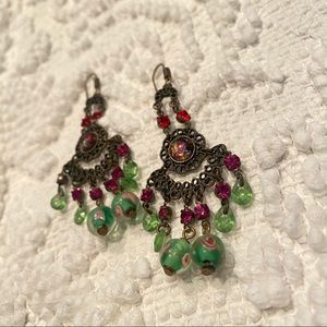 Boho Earrings with floral beads